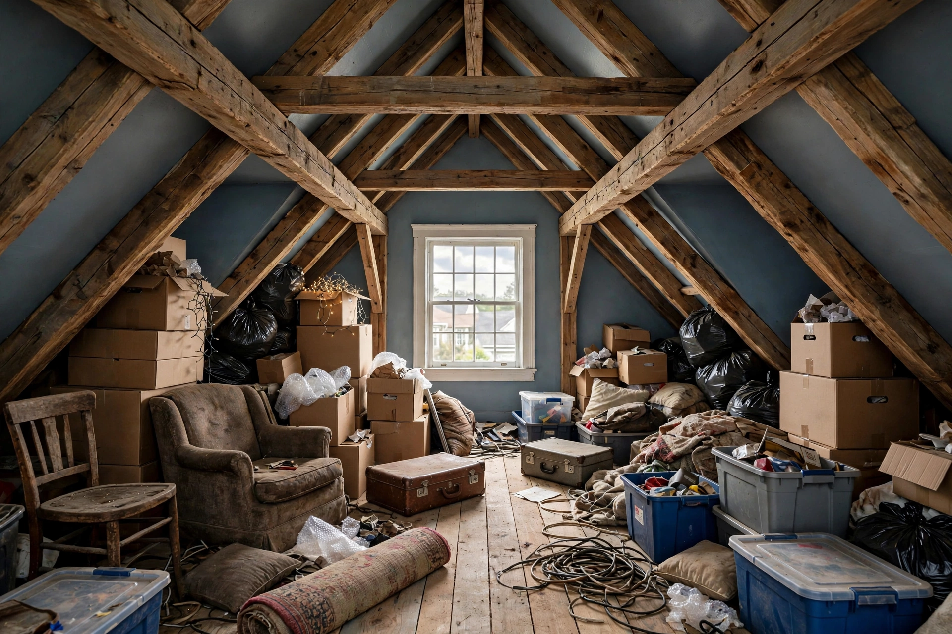 Before photo,  Attic Cleanout in Kenhill, by Bowie Junk Removal Company
