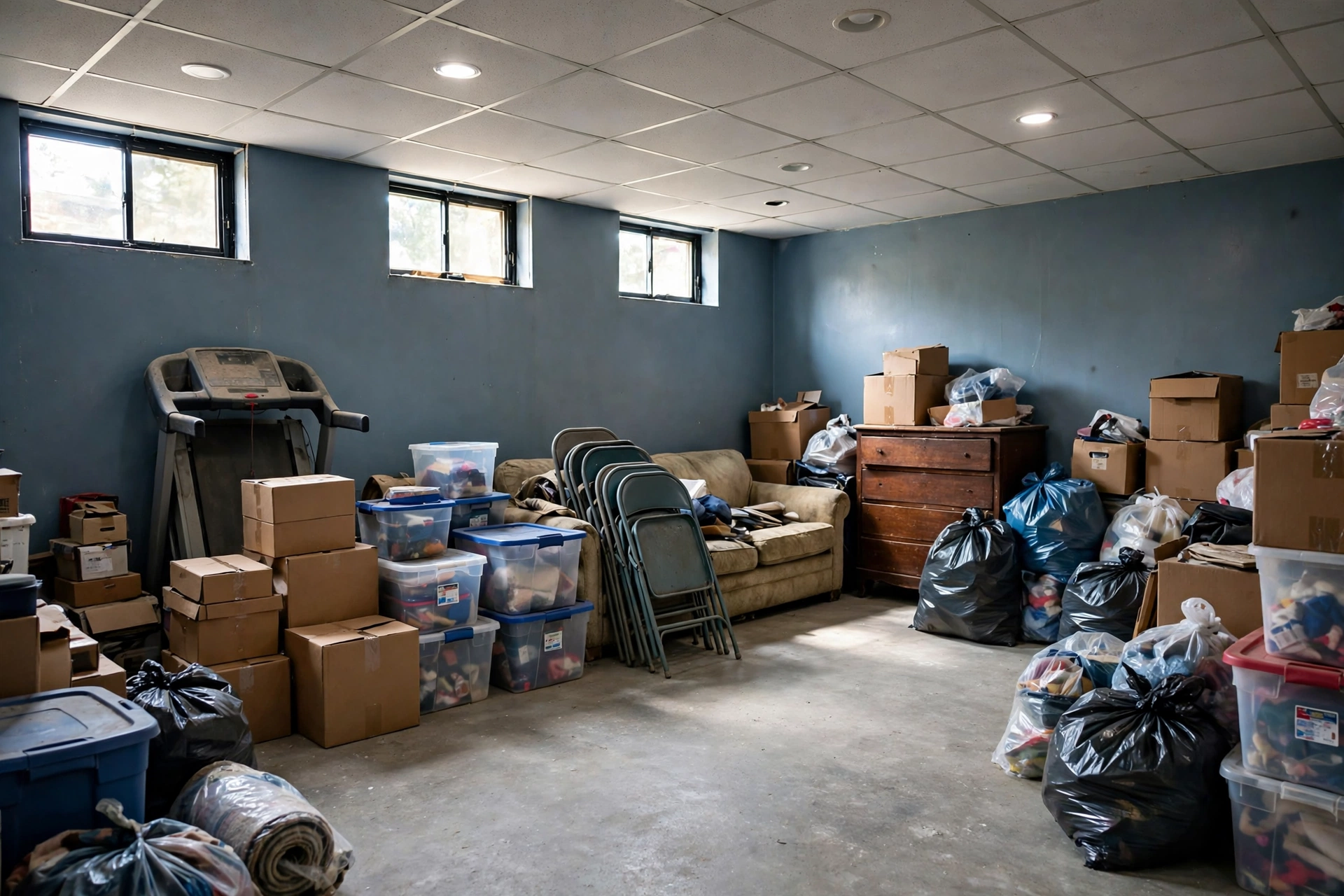 Before photo,  Basement Cleanout in Somerset, by Bowie Junk Removal Company