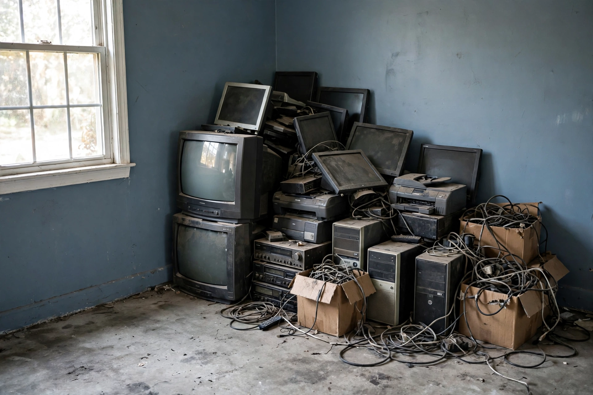 Before photo,  Electronics Removal in South Bowie, by Bowie Junk Removal Company