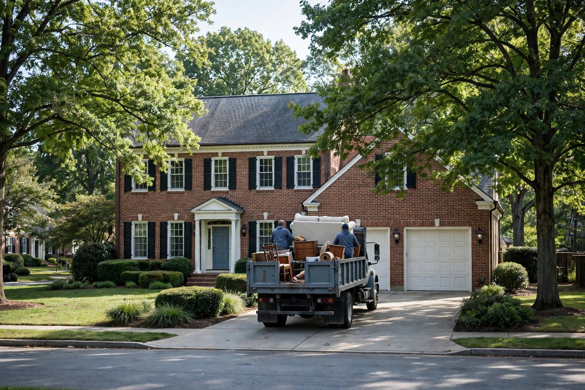 Junk removal load being hauled from a Bowie, MD home by Bowie Junk Removal Company