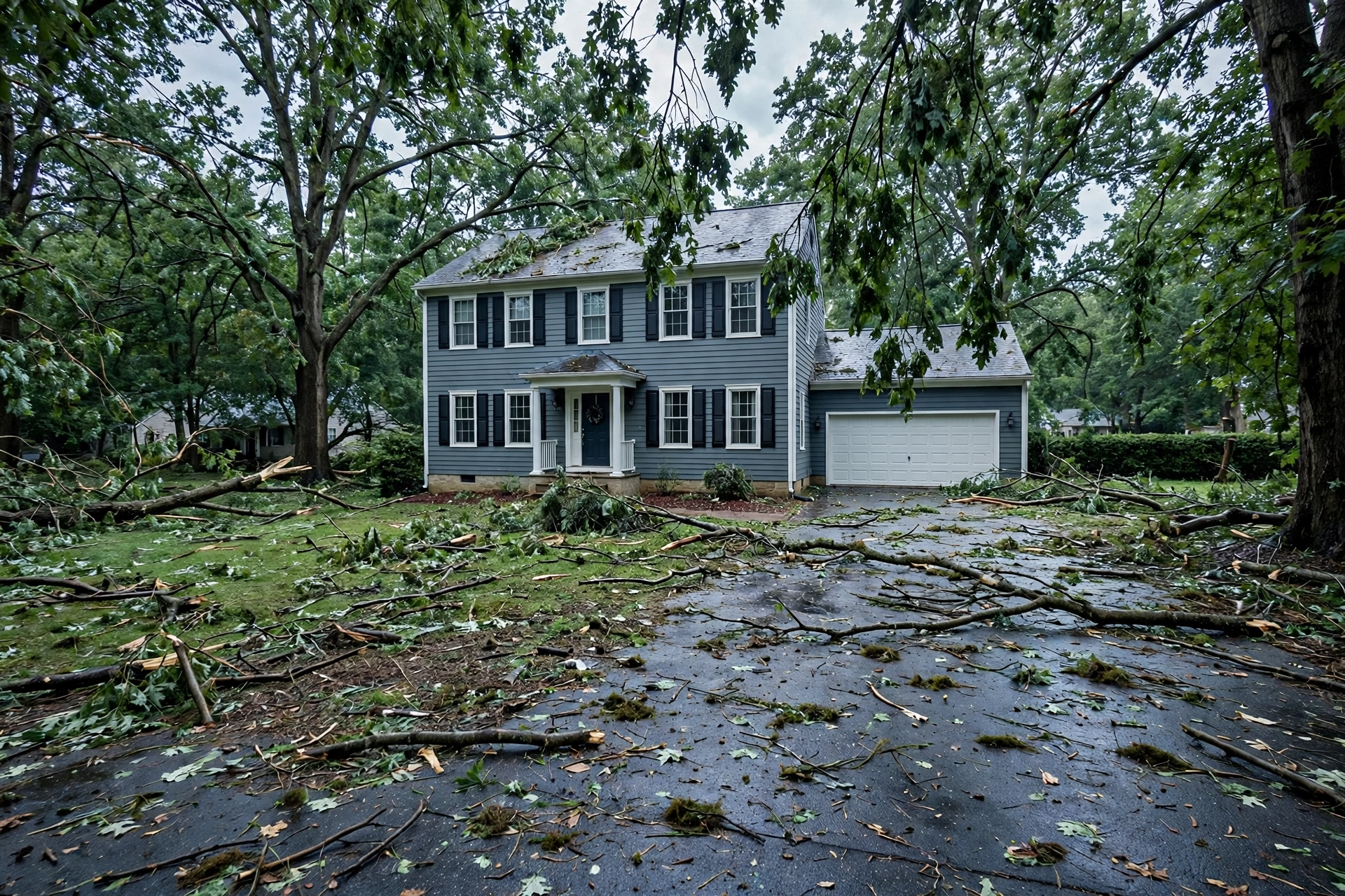 Before photo, Storm Debris Removal in Belair, by Bowie Junk Removal Company