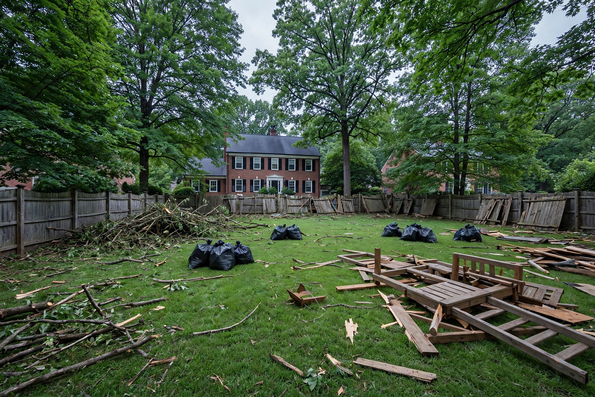 Before photo,  Yard Debris Removal in Old Town Bowie, by Bowie Junk Removal Company